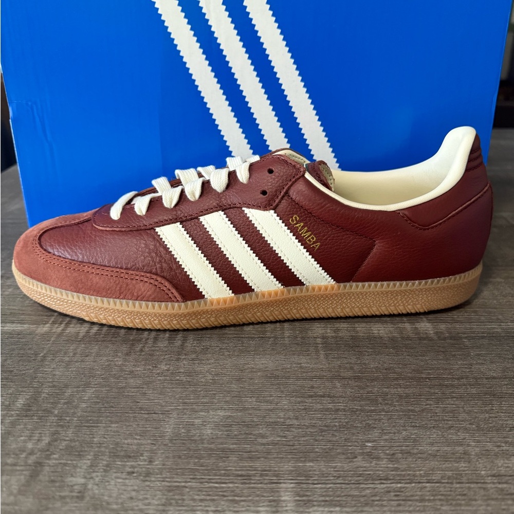 adidas Samba Maroon and White Sneakers